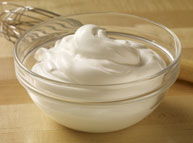 Bowl of fresh creme fraiche