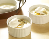 Eggs Cocotte with truffled creme fraiche
